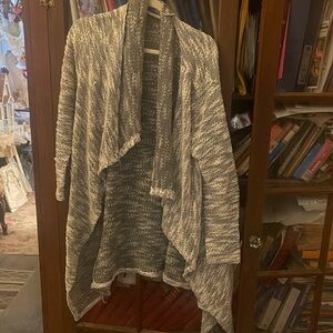 Women's Gray Open Front Sweater